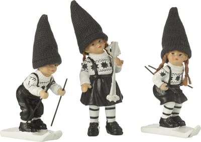 J-Line kinderen skiën - polyreisn - zwart/wit - small - 3 stuks