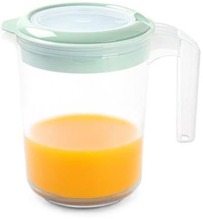 Plasticforte Sapkan / Schenkkan karaf met deksel - 1500 ml - groen - kunststof - met mix en navul deksel