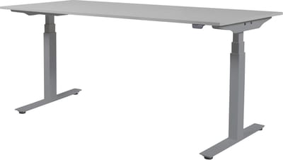 Zit Sta Bureau - Plus Elektrisch 180x80 grijs - alu frame