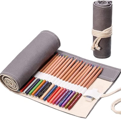 Canvas Pennen Etui met 72 Gaten - Draagbare Potlood Houder voor Kunstenaars en Scholieren