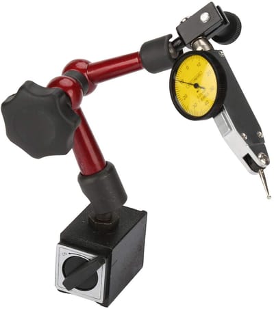 Dailygoods- Basismicrometer Centesimale Comparator - Gelede Magnetische Voeler - Ondersteuning voor Flexibele Meter - Standaard Basisaccessoires - Universele Tafelvoet - Schokbestendig Laboratoriumgereedschap - Meetinstrument