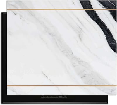 KitchenArt - Marble Modern - Inductie Beschermer - 65x52 cm - Kookplaat Beschermer - Luxe Afdekplaat Inductieplaat - Anti-slip & Oprolbaar - Beschermmat Inductiekookplaat