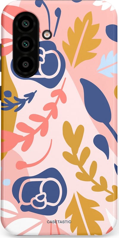 Casetastic Hoesje Geschikt voor Samsung A56 / A36 - Stijlvolle Beschermende Duo-layer Case - Roze Bladeren