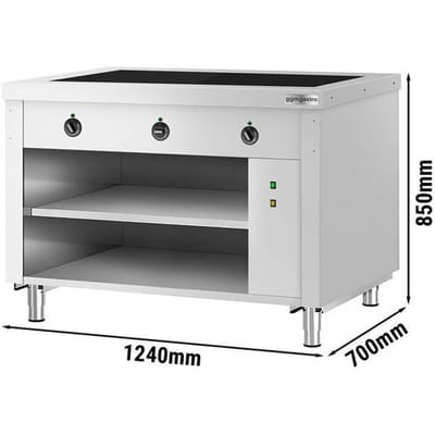 GGM Gastro Buffettheke KOPENHAGEN - 1240mm - mit Warmhalteplatte - Edelstahl