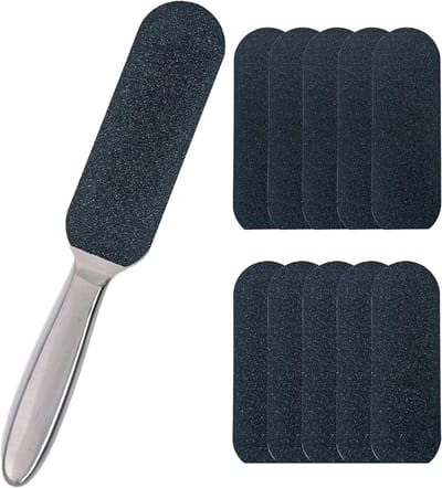 Voetvijl en Eelt Verwijderaar - Duurzame Roestvrij Stalen Pedicure Rasp met Vervangende Pads