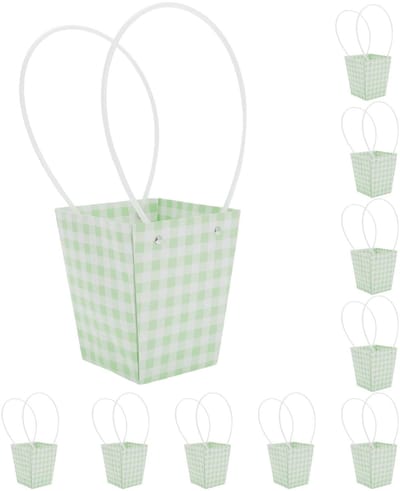 Dailygoods- Boeketten - 10 Geschenktassen met Handvat - Geschenken - Herbruikbaar - Duurzaam - 13 x 9,5 x 15,5 cm - Geschenkzakjes