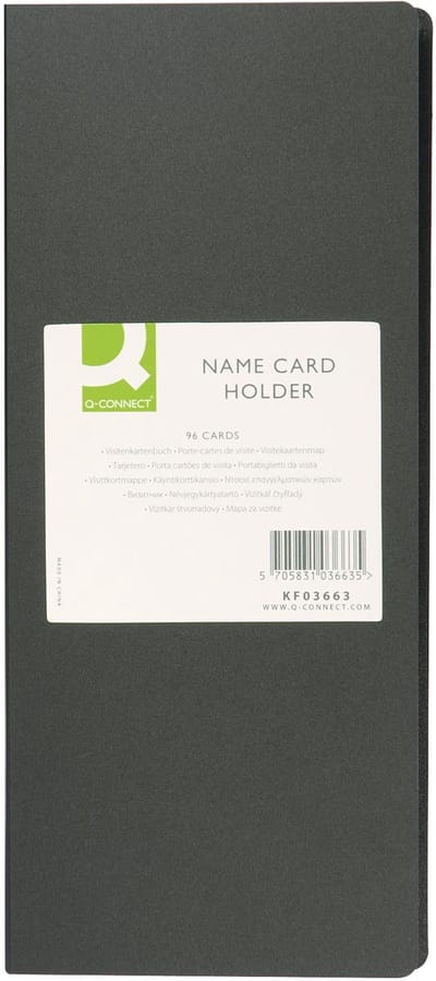 Q-CONNECT visitekaartenmap | Ft 11 x 26 cm | voor 96 kaarten | zwart