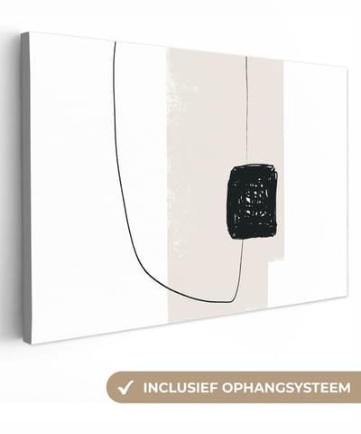 Canvas schilderij 30x20 cm - Wanddecoratie Abstract - Pastel - Minimalisme - Muurdecoratie woonkamer - Slaapkamer decoratie - Kamer accessoires - Schilderijen op canvas