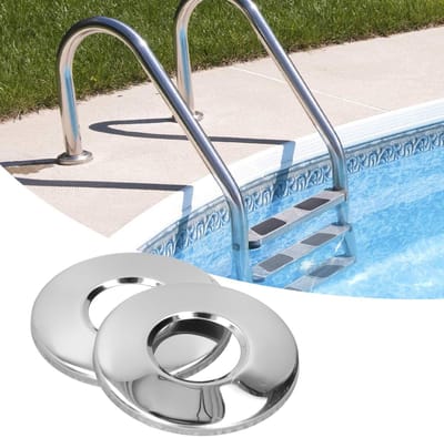 Dailygoods- Zwembadladder - Vervangingsafdekking - Roestvrij Staal - Buitendiameter 10 cm - Geschikt voor 4,2 cm Ladderpijp - Lichtgewicht 60 g - Afdekplaat