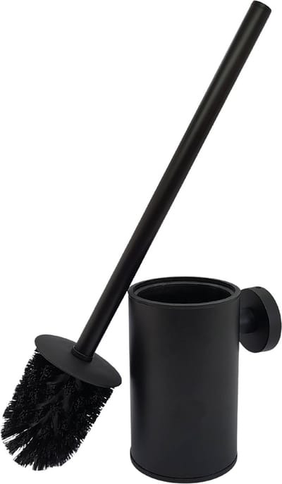 Sanics® Orca WC borstel met Houder Zwart - Toiletborstel - Toiletborstelhouder - WC borstelhouder - Hangend - RVS