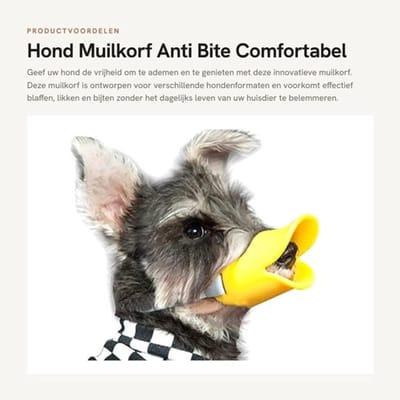 Muilkorf Anti-Bijt - Muilkorf Grote Hond - Muilkorf Middelgrote Hond - Muilkorf Kleine Hond - Siliconen/Ademend - Verstelbare Riem - Hondenmondkap