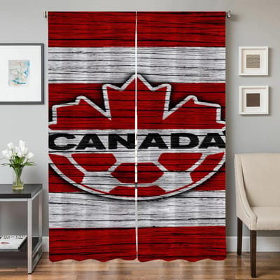 Keukengordijnen voor Woonkamer 2 Stuks Verduisterende Gordijnen Deurgordijn C-canadees Nationaal Team Afscheiding Slaapkamerdecoratie W50xH70cmx2pcs-CL gray