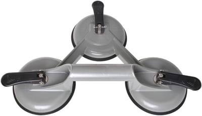 Zuignappen Aluminium - Drie Zuigkracht - Gladde Oppervlakken - Snelle Klemhendel - 150 kg Horizontaal - Grijs Zwart