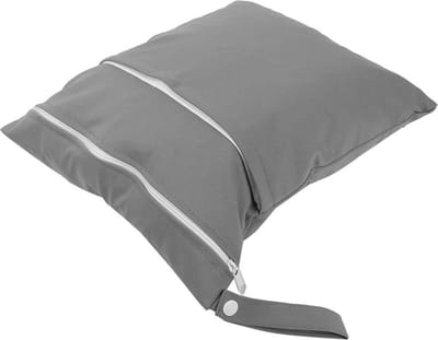 Natte-droge tas voor katoenen luiers met rits - Wasbare waterdicht - Babyluier opbergzakken - Op reis - Grijs .