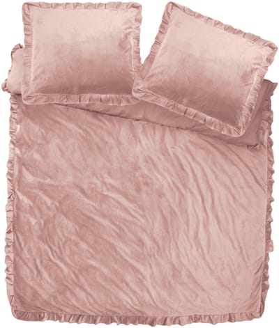 Sleeptime dekbedovertrek Velvet Ruffles Oud Roze 140 x 220 cm