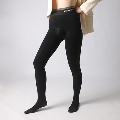 Winter Lente Glanzende Heren Leggings Slim-Fit Fluweel Warm Huidskleur Strakke Kousen Blote Benen Artifact Panty Kousen Lange Onderbroek hidden button black