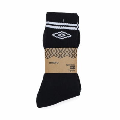 Tennis Umbro zwart met streep - 68% katoen + 30% polyester + 2% elastaan - 6 paar - maat 39/42
