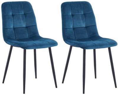 Colenis - Ela Eetkamerstoel - Set Van 2 - Petrol - Velvet - Design