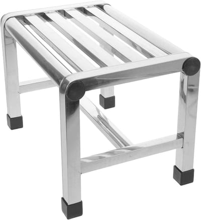 Douchekruk Roestvrijstaal - Badbank Waterdicht - Veilig Zitten - Antislip Oppervlak - 28 x 25 x 19 cm - Zilver