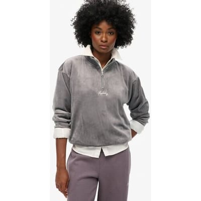 Superdry Country Club Velours Half Zip Trui Dames - Maat M (40)
