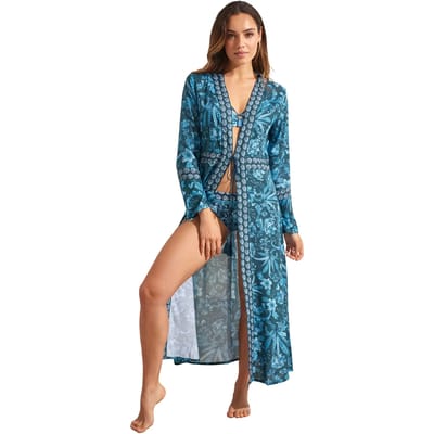 Dames lange strandkimono Selmark Acanthus