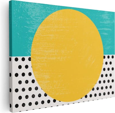 Artaza Canvas Schilderij Geometrisch - 40x30 cm - Klein - Wanddecoratie Abstract - Muurdecoratie Woonkamer - Schilderijen Op Canvas