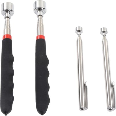 4 Pièces Outil de Ramassage Magnétique Télescopique 3lb 20lb Bâton de Ramassage Rétractable pour Voiture Maison Garage