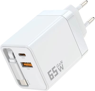 Mc USB C Adapter - 65W - Oplader - Snellader - USB C Laptop Oplader - Geschikt voor iPhone, Samsung, Laptop - met Snoer