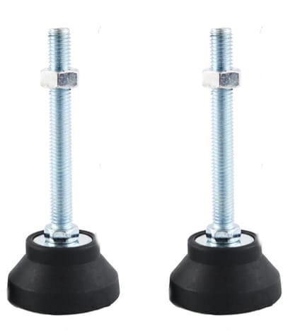 Dailygoods- Meubelpoten Verstelbaar - Nivelleringspoten Set van 2 - M10 Schroefdraad - TPU-Rubber - Koolstofstaal - Hoogte ca. 10 cm