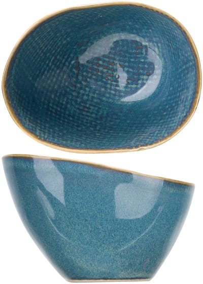 Cosy & Trendy Soepkom Aicha Blauw - 4 Stuks 15 x 12 cm - Aardewerk - Vaatwasser-, Magnetron- & Ovenbestendig