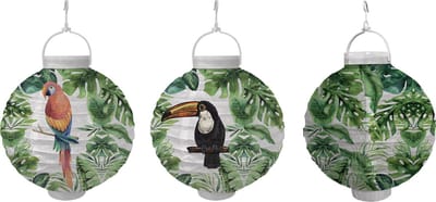 LED Lampion - 3 stuks - Ø20cm - Print Jungle