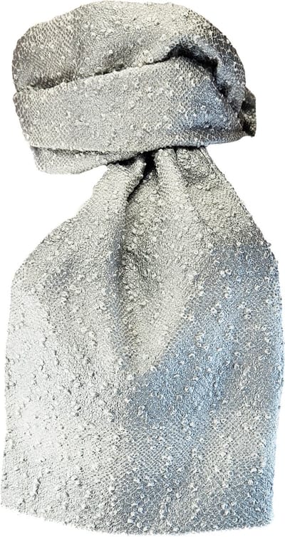 BamBella ® - Winter sjaal zilverkleurig grijs glitter met bolletjes grote dikke sjaal