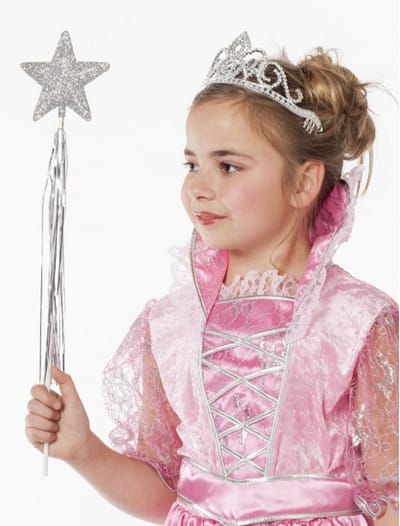 Prinsessen glitter tiara kroontje zilver voor meisjes - verkleed accessoires