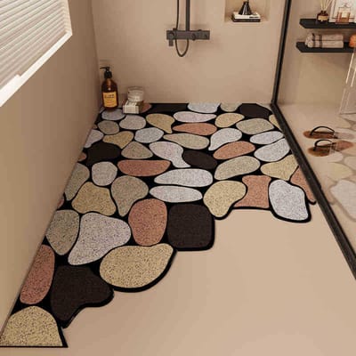 Badkamer Antislip Mat Kan Worden Gesneden Zijdering Toilet Vloermat Uitgehold Anti-druppel Afvoermat Kan Over De Hele Vloer Worden Afgeveegd 45x70cm