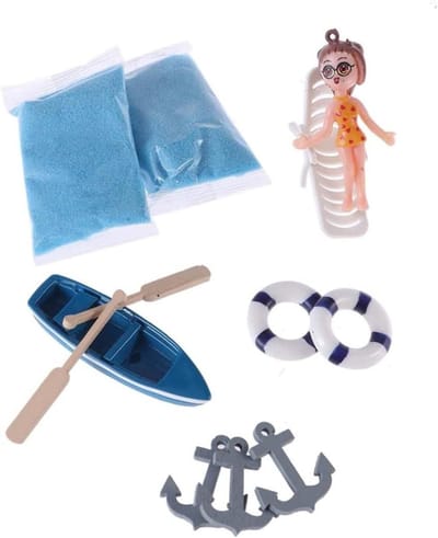 Miniatuur Hars Ornamenten - Tuin Miniaturen Beeldjes - Tuin Decoratie - Zomer Strand Stijl - 25 Stuks - Gekleurd