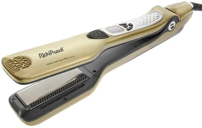 Ricki Parodi VAPPRO Stoom Haar Stijltang – Titanium Platen – 230°C – LCD Display – 35ml Waterreservoir – Goud/Zwart