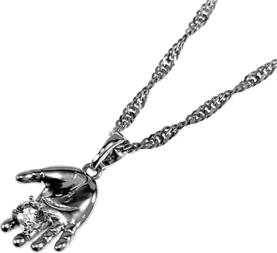 Ketting met Hanger Dames - Gerhodineerd - Halsketting Set - Rope Oval Ketting met Babyhandje