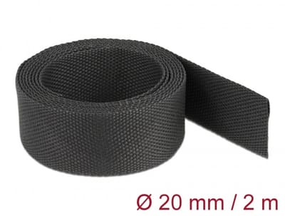 Delock Fabric heat shrink tube 2 m x 20 mm shrinkage ratio 2:1 black