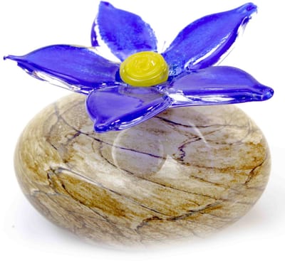 Loranto - Mini Urn Vergeet-mij-nietje Blauw - Bruine Steen - Urn Klein