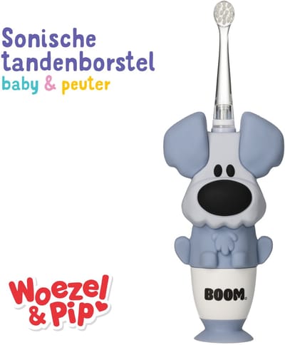 Woezel & Pip Elektrische Tandenborstel Kind (Baby & Peuter) - 3-48 maanden - LED-lampje - 2 Borstelkopjes inbegrepen