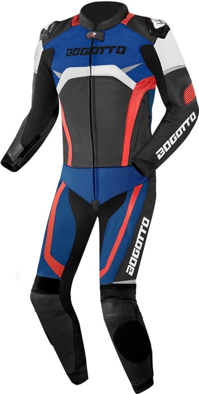Bogotto Misano Zwart Wit Rood Blauw 2-Delig Motorpak - Racepak