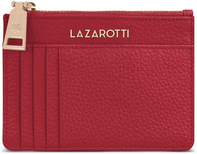 Lazarotti Bologna Leren sleutelhanger Kaarthouder leer 11,5 cm met air tag compartiment - red