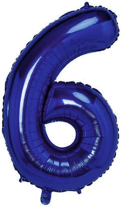 Gigantische Folieballon Cijfer 6 Donkerblauw voor Verjaardag en Jubileum, 105cm
