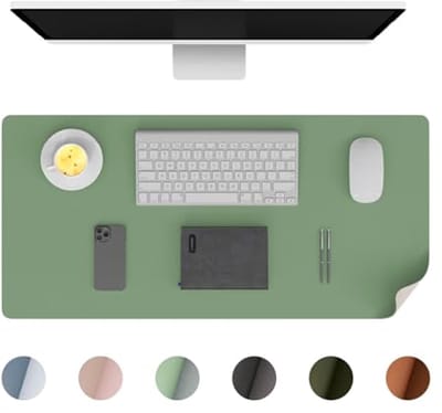 Bureauonderlegger PU-leer - Antislip Grote Muismat - Waterdicht voor Kantoor en Thuis - Lichtgroen 90 x 43 cm