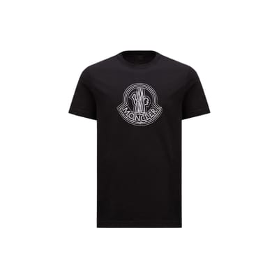 Moncler Letterprint Eenvoudig Casual Ronde Hals Korte Mouw T-shirt Heren T-shirts Zwart J10918C0002889A17999 S black