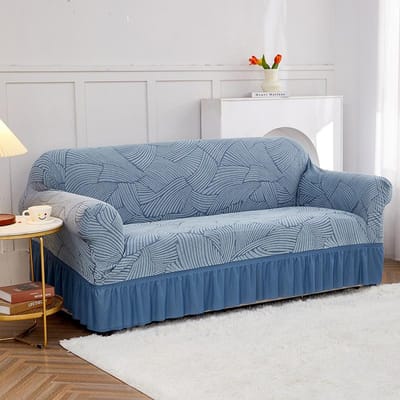 Oulylan Dikke Kationische Rok Bankhoes Enkel Dubbel Driezits Elastisch All-inclusive Stofdicht Bankhoes korea&3-Seater-190-230cm gray