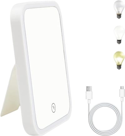 Solidchoice - Verlicht Cosmetica Spiegel met 3 Lichtkleuren en Oplaadbaar
