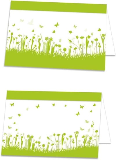 100x Lichtgroene Bloemetjes Naamkaartjes & Plaatskaartjes - Beschrijfbaar Tafelversiering