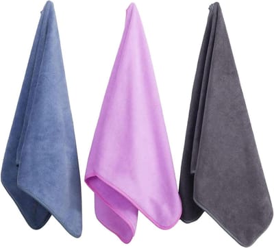 Microvezel Gymhanddoeken - Sportdoeken - Fitness en Reizen - Zeer absorberend - 3 Pak - Grijs Blauw Paars