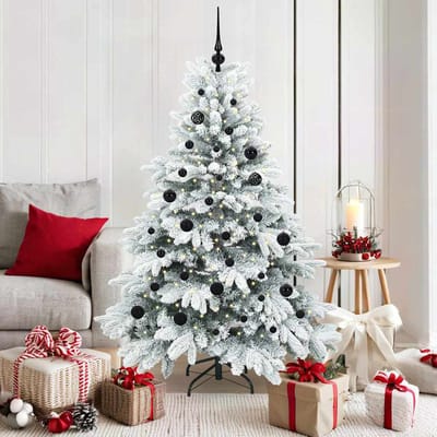 vidaXL - Kunstkerstboom - met - 150 - LED - met - standaard - Wit - 150 - cm - PE - en - PVC